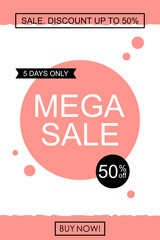 Sale banner template design. Watermelon background. Vector illustration for website, mobile website banner, posters, newsletter design, promotional material.