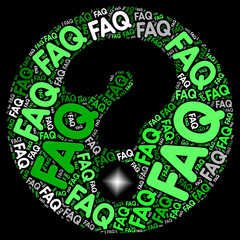Fototapeta na wymiar Faq Question Mark Shows Frequently Asked Questions