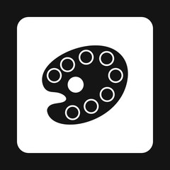 Art palette icon in simple style on a white background