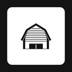 Barn icon in simple style on a white background