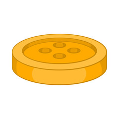 Sewing button icon in cartoon style isolated on white background