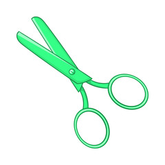 Tailor shears icon in cartoon style isolated on white background
