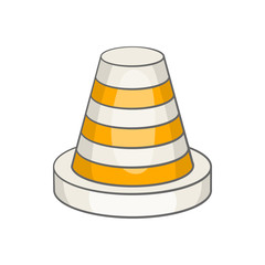 Traffic cone icon in cartoon style isolated on white background. Fencing symbol