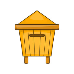 Beehive icon in cartoon style isolated on white background. Bee house symbol