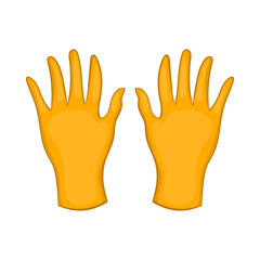 Rubber gloves icon in cartoon style isolated on white background. Hand protection symbol