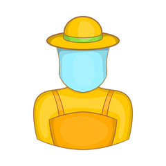 Beekeeper icon in cartoon style isolated on white background. Work symbol