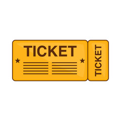 Train ticket icon in cartoon style isolated on white background. Way symbol