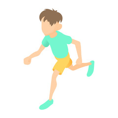 Fototapeta na wymiar Runner icon in cartoon style isolated on white background. Sport symbol