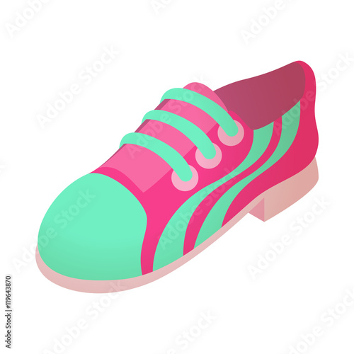 "Sneakers icon in cartoon style isolated on white background. Sport