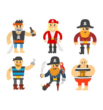 Cartoon pirate vector character