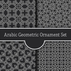 Geometric arabic seamless pattern set