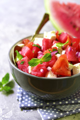 Watermelon salad.