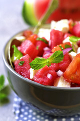 Watermelon salad.