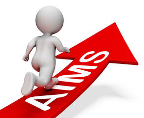 Aims Arrow Means Ambitious Progress 3d Rendering