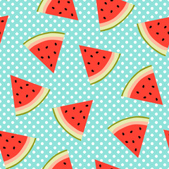 seamless watermelon pattern and background vector illustration