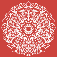Hand drawn flourish petals mandala