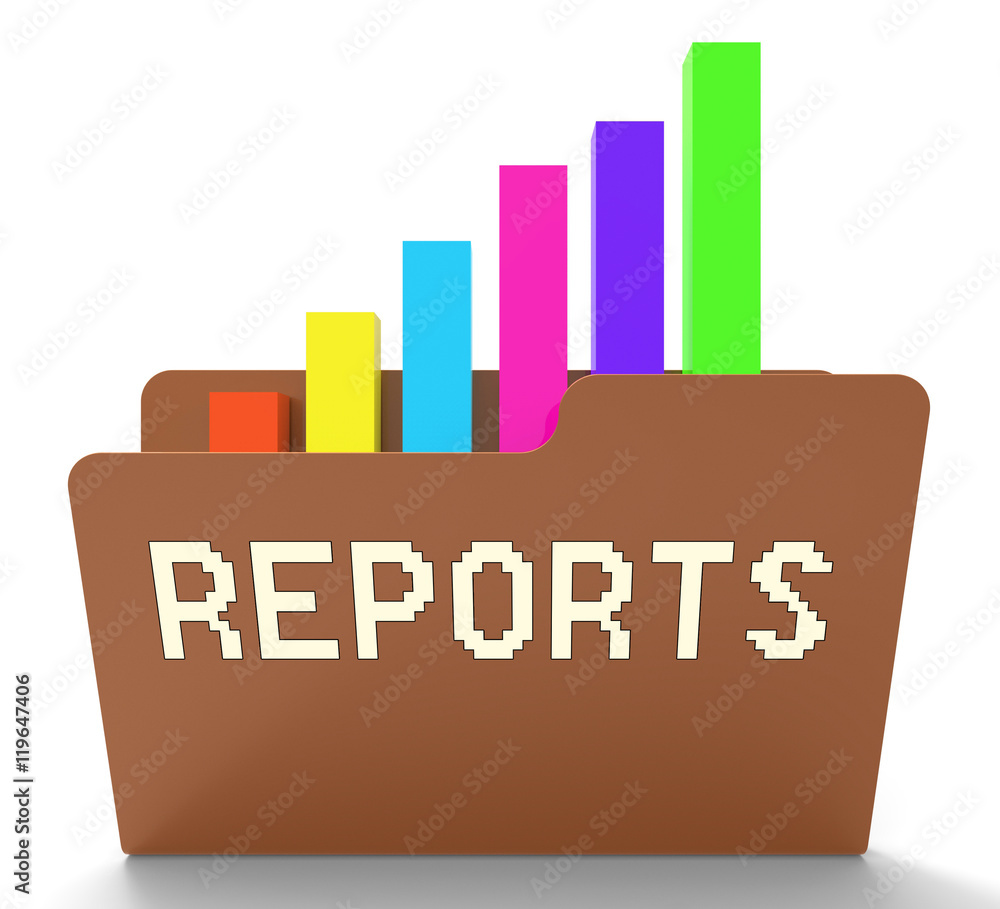 Poster reports file means progress chart 3d rendering