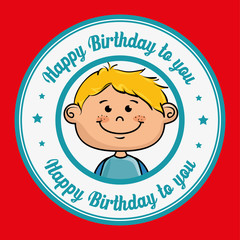 boy cartoon happy birthday vector illustration graphic