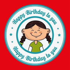 girl happy birthday vector illustration graphic eps 10