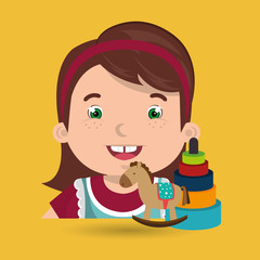 girl toys cartoon vector illustration graphic eps 10