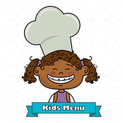 girl kids menu food vector illustration graphic