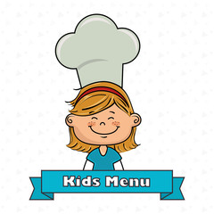 girl kids menu food vector illustration graphic