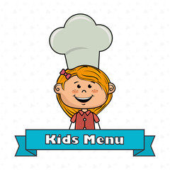 girl kids menu food vector illustration graphic