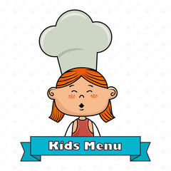 girl kids menu food vector illustration graphic