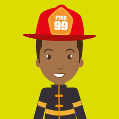 man fire helmet mask vector illustration graphic