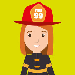 woman fire helmet mask vector illustration graphic