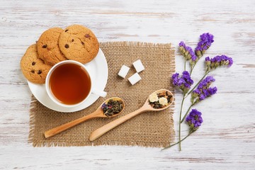 Herbal tea and cookies