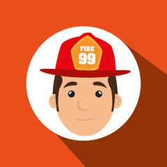 firefighter man service fire vector illustration graphic