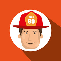 firefighter man service fire vector illustration graphic