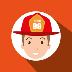 firefighter man service fire vector illustration graphic