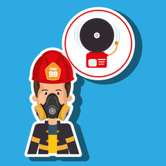 man fire alarm vector illustration graphic eps 10