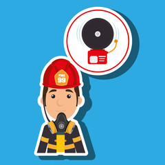 man fire alarm vector illustration graphic eps 10