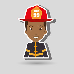 man fire helmet mask vector illustration graphic