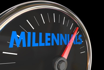 Millennials Speedometer Young Demographic Group 3d Illustration