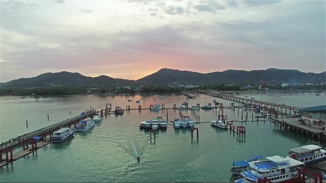 Chalong bay is the most important marina of Phuket there have 2 piers and customs at pier. Chalong pier transport tourist to islands in Andaman sea