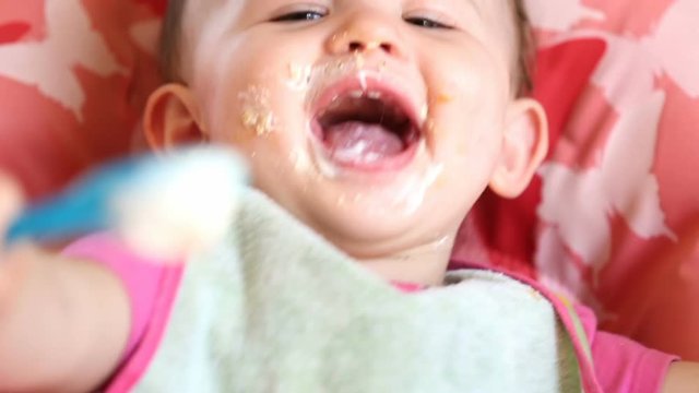 Messy Eating with Little Baby	