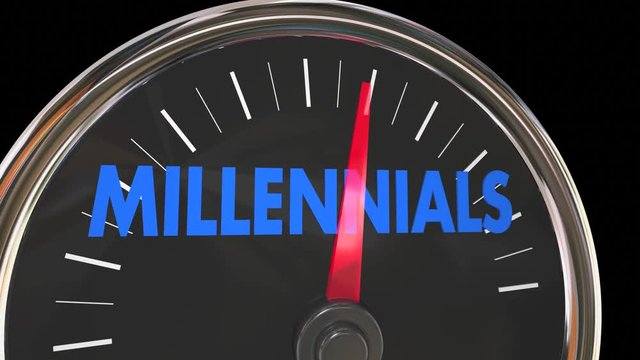 Millennials Speedometer Young Demographic Group 3d Animation