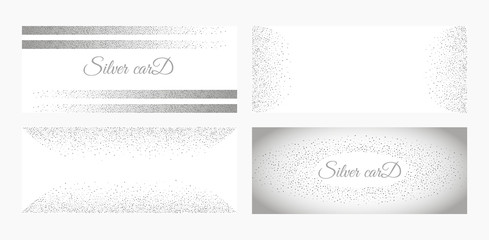 Vector set silver banner on white background. Silver and platinu