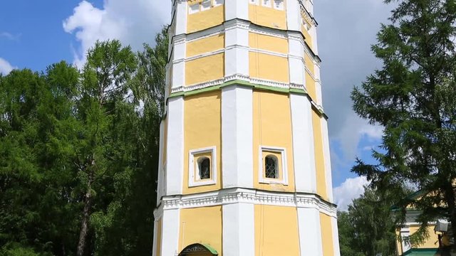 Ancient bell tower in the ancient town of Uglich, height of 37 meters. Included in the tourist route Golden Ring of Russia