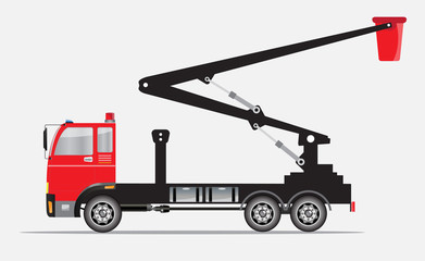 Crane truck with Bucket