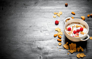 Cereal with nuts and berries.