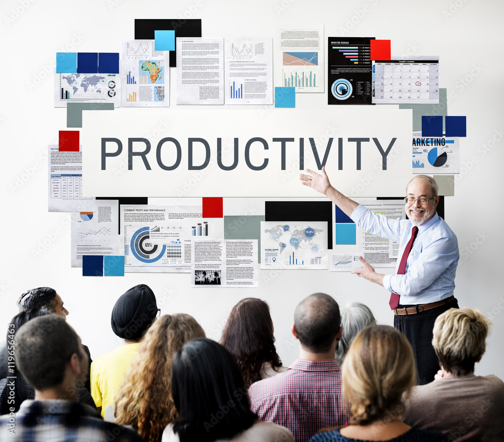 Wall mural productivity efficiency development improvement concept