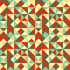 Obraz premium Triangles in retro colours, abstract seamless pattern
