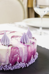 tasty cake with meringues