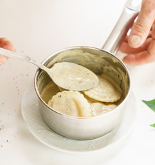 ravioli with mushrooms
