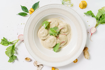 ravioli with mushrooms